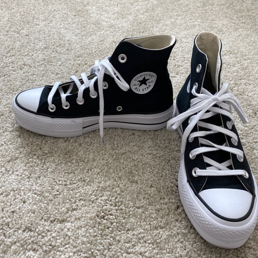 Converse Black Platform shoes